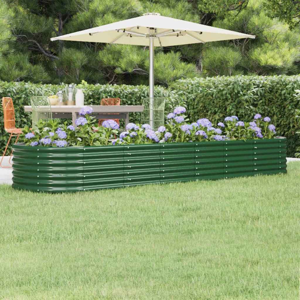 Plantenbak 296X80X36 Cm Gepoedercoat Staal Groen