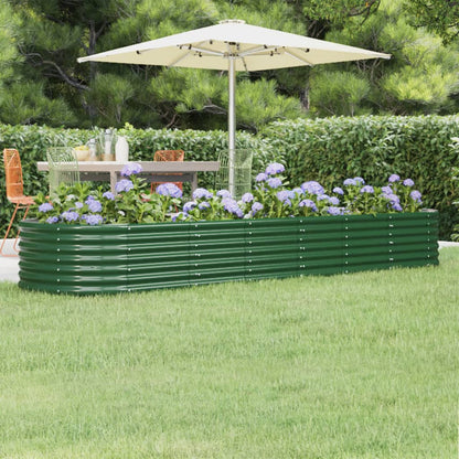 Plantenbak 296X80X36 Cm Gepoedercoat Staal Groen