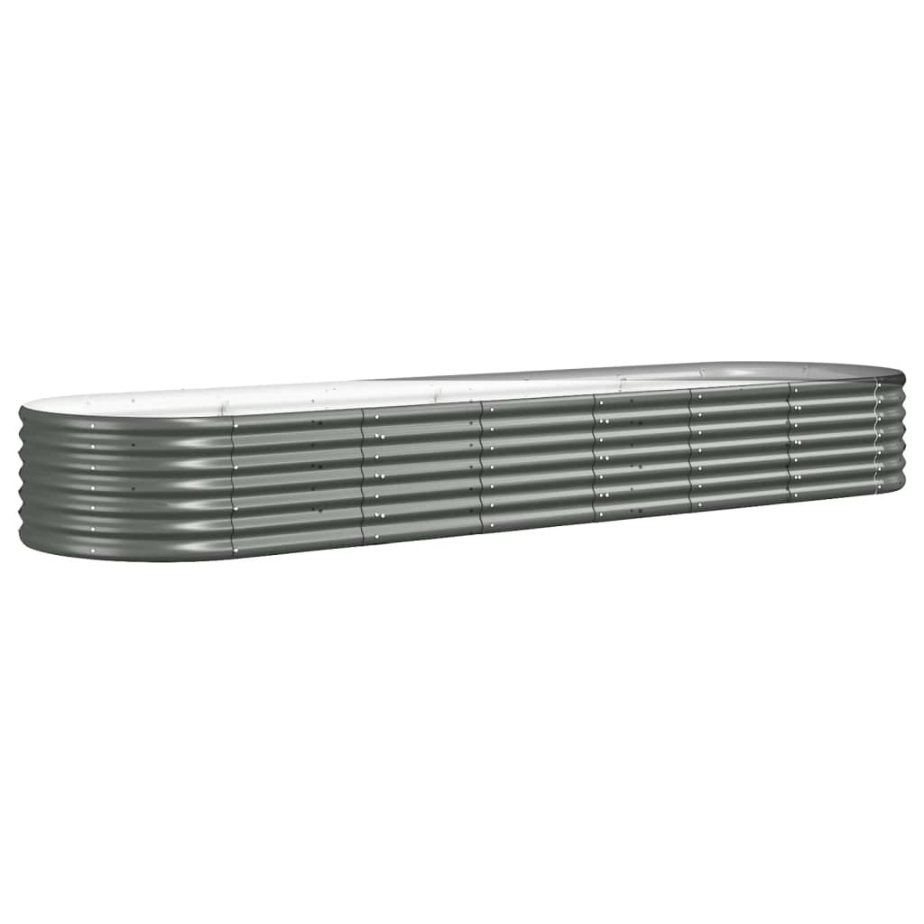 Plantenbak 296X80X36 Cm Gepoedercoat Staal Grijs