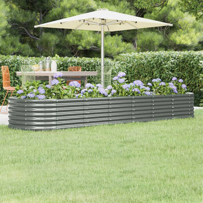 Plantenbak 296X80X36 Cm Gepoedercoat Staal Grijs
