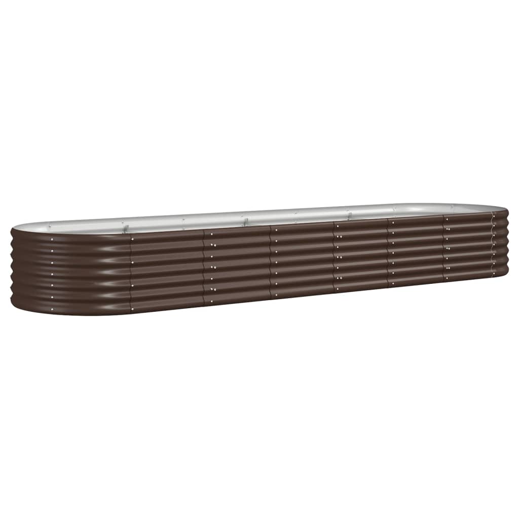 Plantenbak 296X80X36 Cm Gepoedercoat Staal Bruin