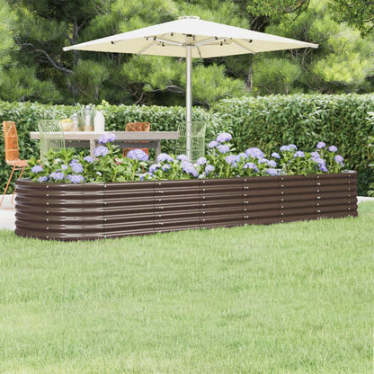 Plantenbak 296X80X36 Cm Gepoedercoat Staal Bruin