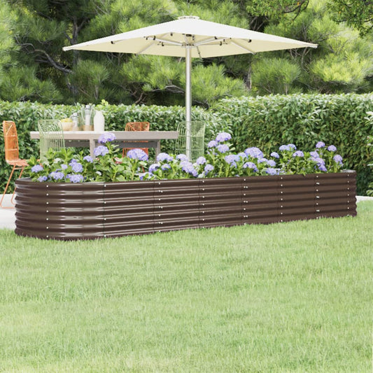 Plantenbak 296X80X36 Cm Gepoedercoat Staal Bruin