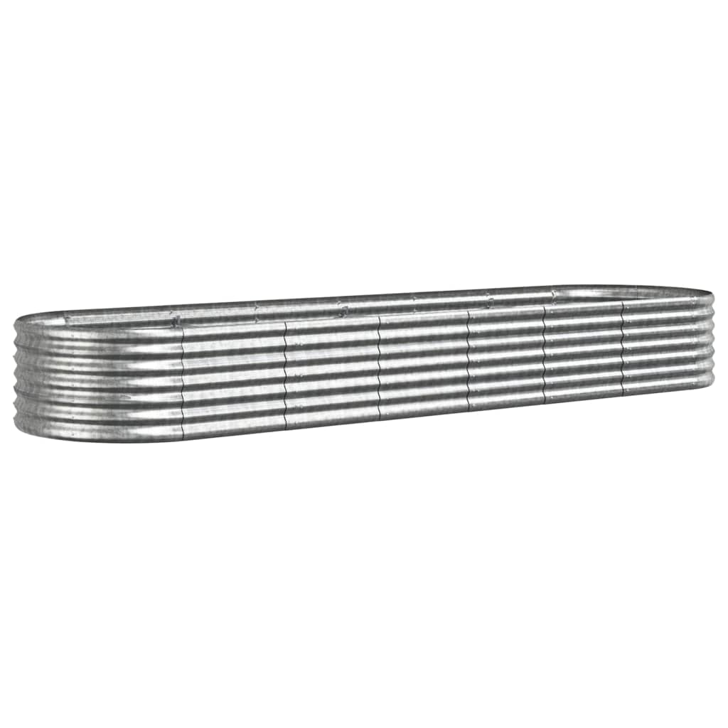 Plantenbak 296X80X36 Cm Gepoedercoat Staal Zilverkleurig