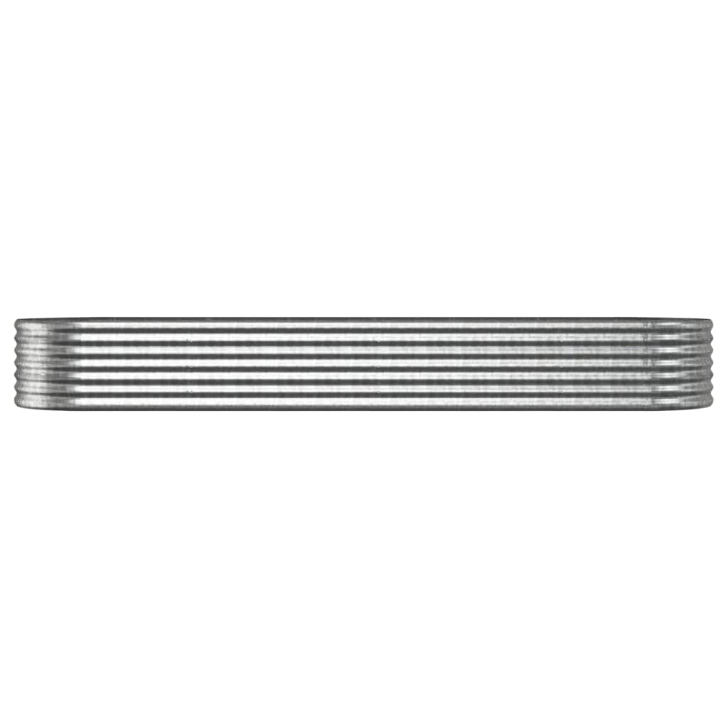 Plantenbak 296X80X36 Cm Gepoedercoat Staal Zilverkleurig