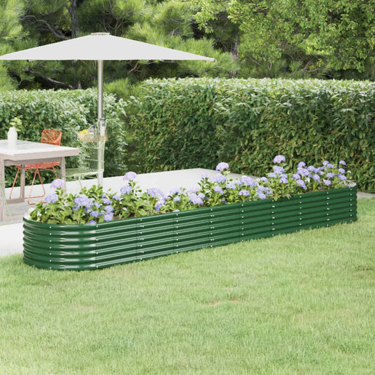 Plantenbak 368X80X36 Cm Gepoedercoat Staal Groen