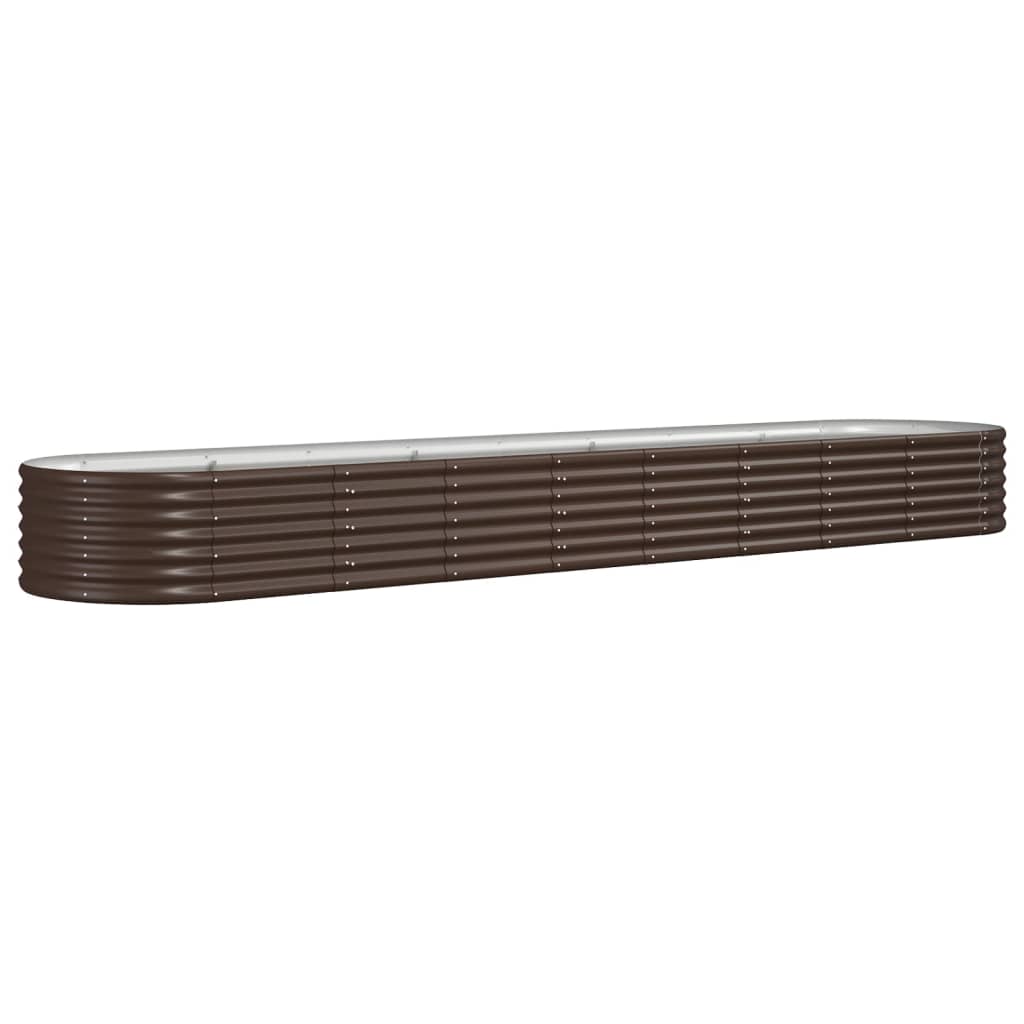 Plantenbak 368X80X36 Cm Gepoedercoat Staal Bruin