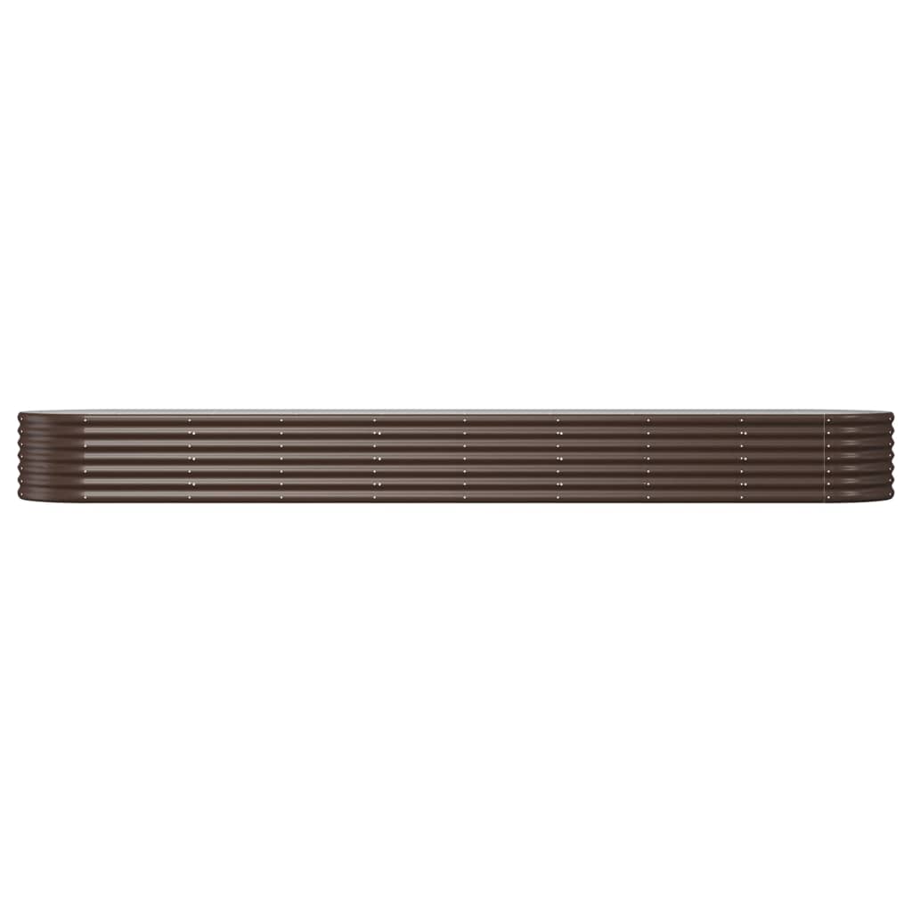 Plantenbak 368X80X36 Cm Gepoedercoat Staal Bruin