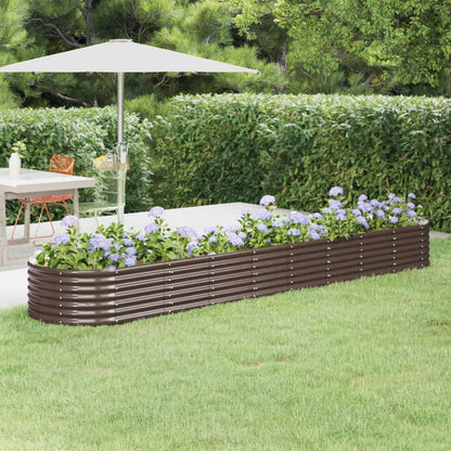 Plantenbak 368X80X36 Cm Gepoedercoat Staal Bruin