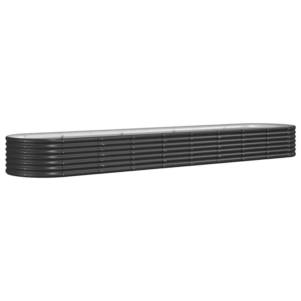 Plantenbak 368X80X36 Cm Gepoedercoat Staal Antracietkleurig