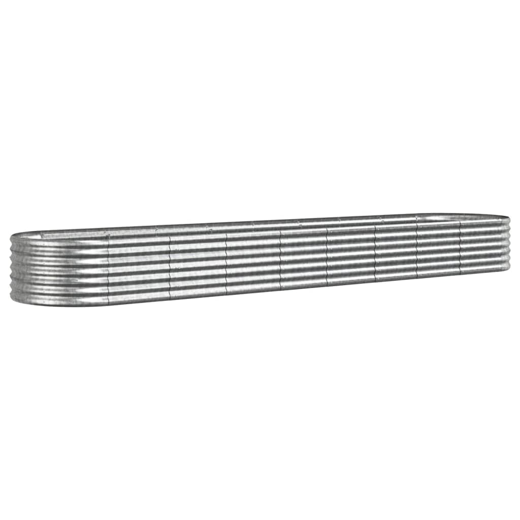 Plantenbak 368X80X36 Cm Gepoedercoat Staal Zilverkleurig
