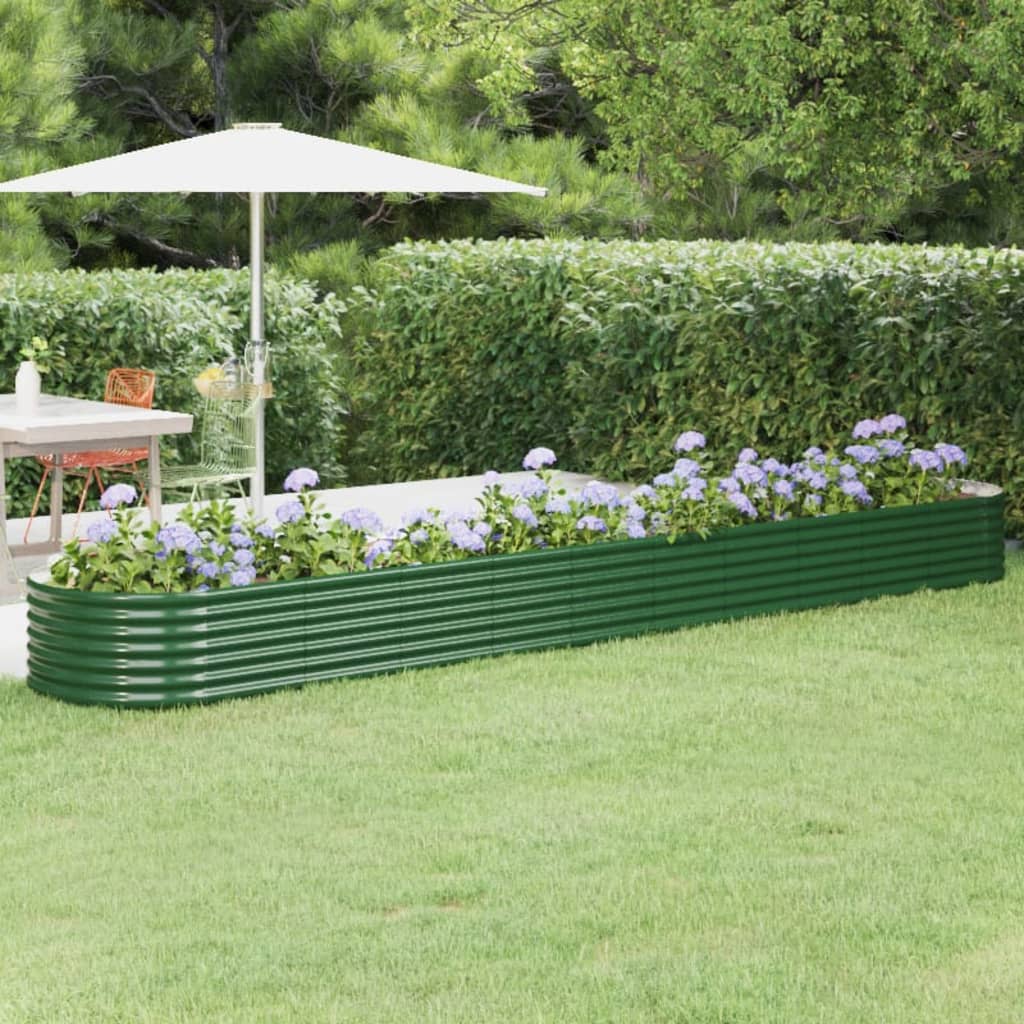 Plantenbak 440X80X36 Cm Gepoedercoat Staal Groen