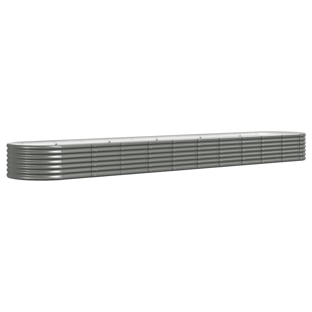 Plantenbak 440X80X36 Cm Gepoedercoat Staal Grijs