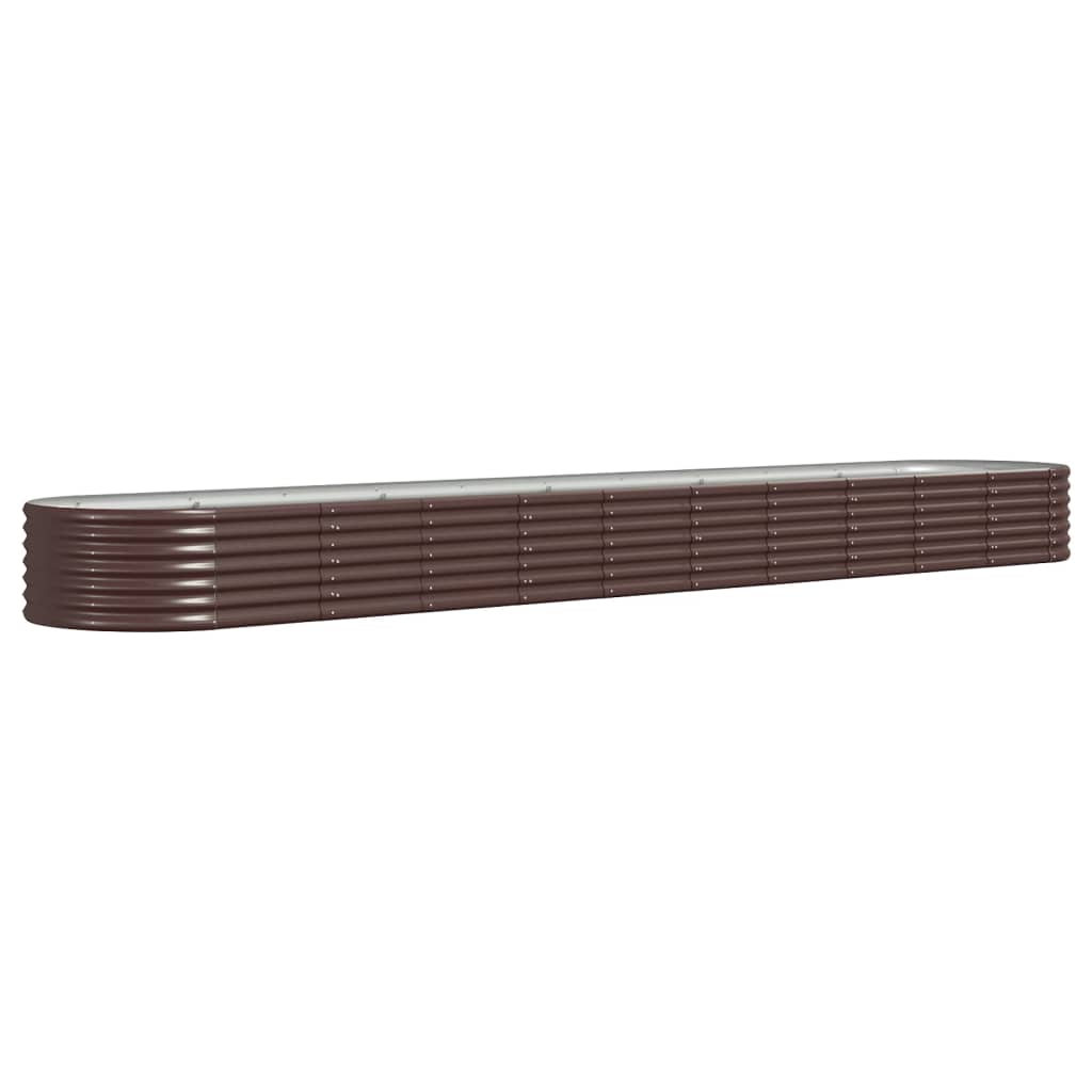 Plantenbak 440X80X36 Cm Gepoedercoat Staal Bruin