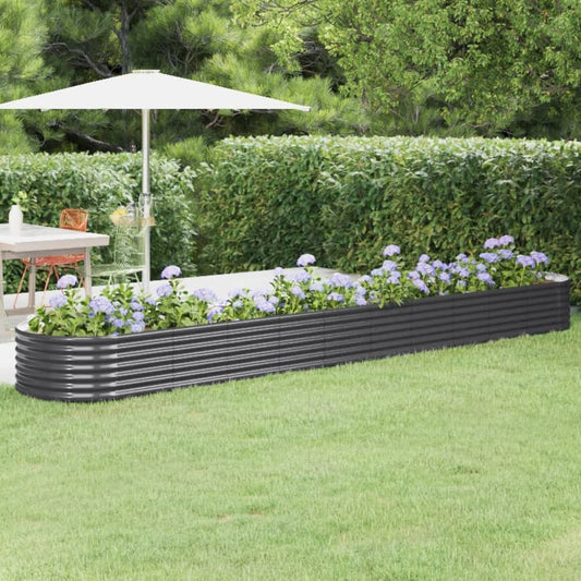 Plantenbak 440X80X36 Cm Gepoedercoat Staal Antracietkleurig
