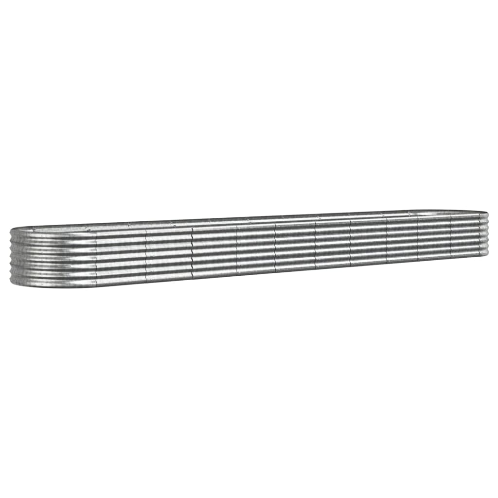 Plantenbak 440X80X36 Cm Gepoedercoat Staal Zilverkleurig