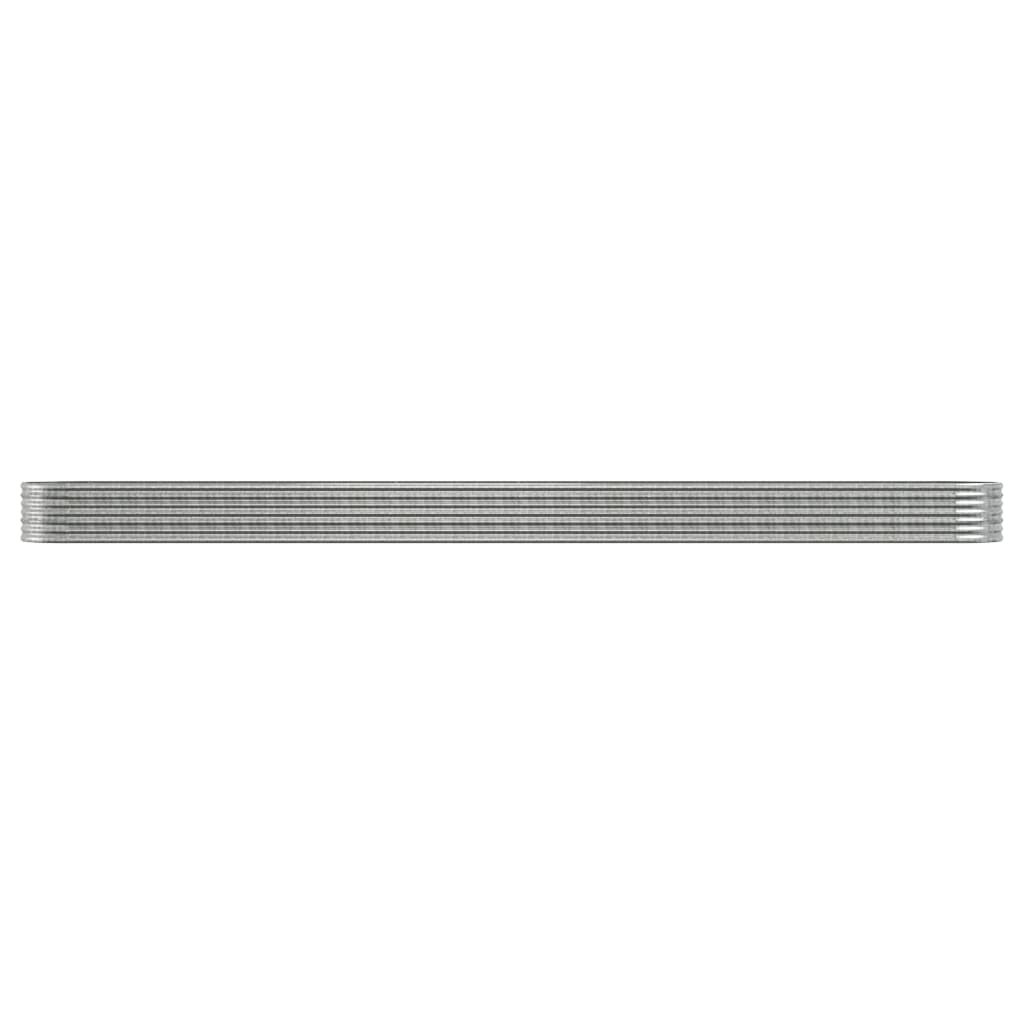 Plantenbak 440X80X36 Cm Gepoedercoat Staal Zilverkleurig