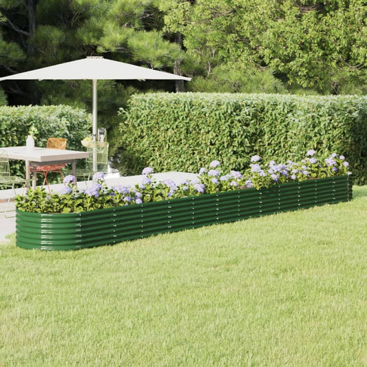 Plantenbak 512X80X36 Cm Gepoedercoat Staal Groen