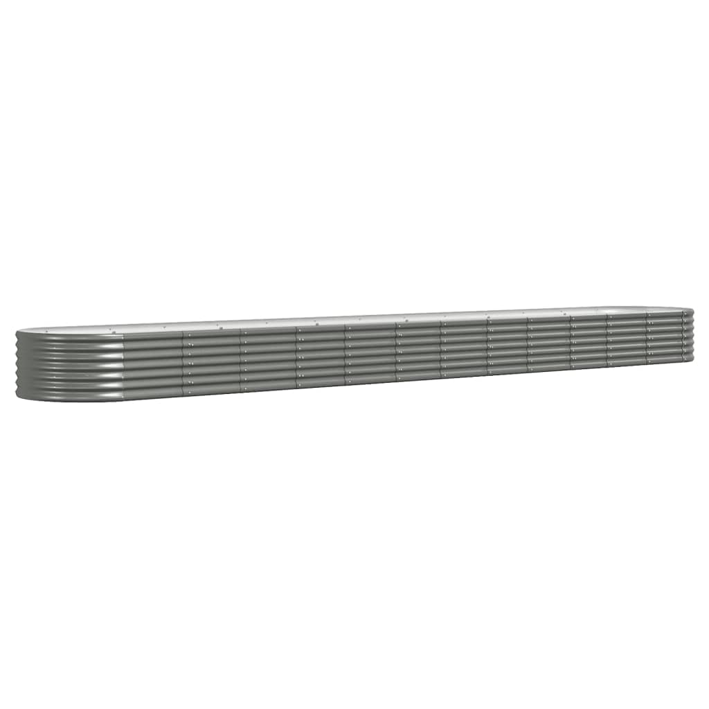 Plantenbak 512X80X36 Cm Gepoedercoat Staal Grijs