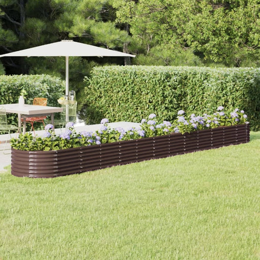 Plantenbak 512X80X36 Cm Gepoedercoat Staal Bruin