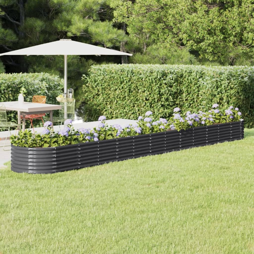 Plantenbak 512X80X36 Cm Gepoedercoat Staal Antracietkleurig