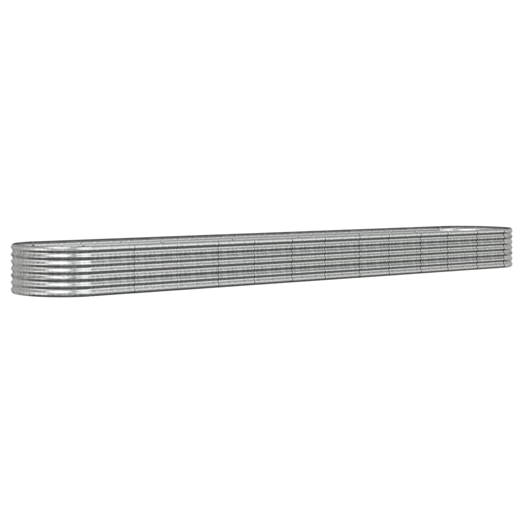 Plantenbak 512X80X36 Cm Gepoedercoat Staal Zilverkleurig
