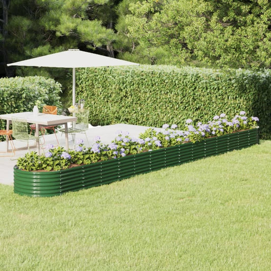 Plantenbak 620X80X36 Cm Gepoedercoat Staal Groen