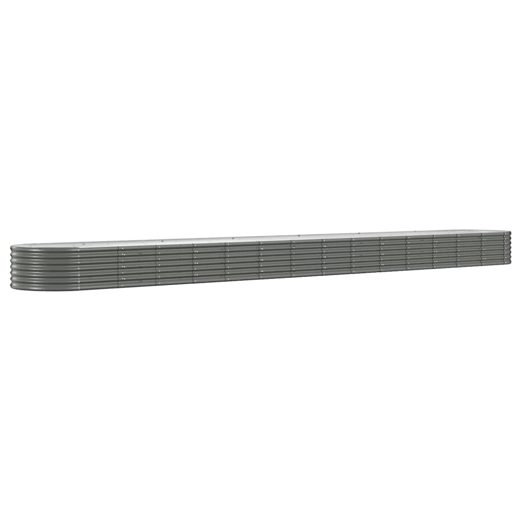 Plantenbak 620X80X36 Cm Gepoedercoat Staal Grijs