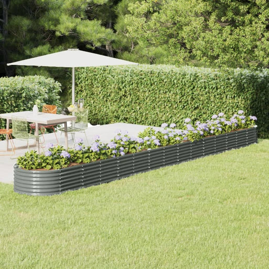 Plantenbak 620X80X36 Cm Gepoedercoat Staal Grijs