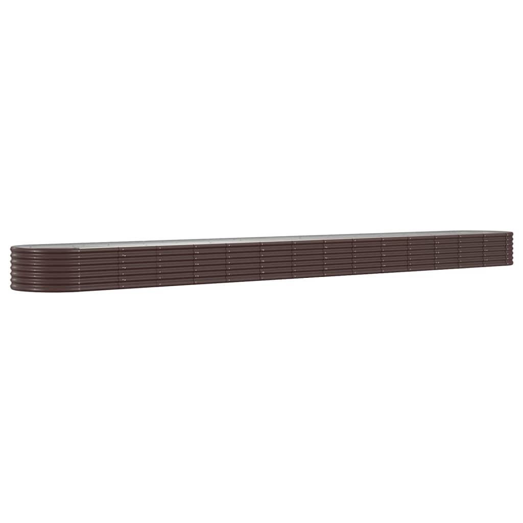Plantenbak 620X80X36 Cm Gepoedercoat Staal Bruin