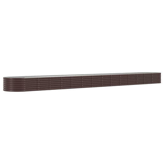 Plantenbak 620X80X36 Cm Gepoedercoat Staal Bruin