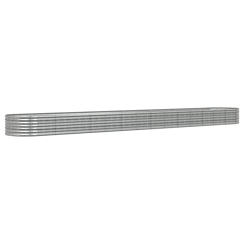 Plantenbak 620X80X36 Cm Gepoedercoat Staal Zilverkleurig