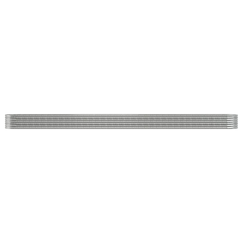 Plantenbak 620X80X36 Cm Gepoedercoat Staal Zilverkleurig