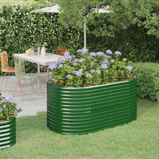Plantenbak 152X80X68 Cm Gepoedercoat Staal Groen
