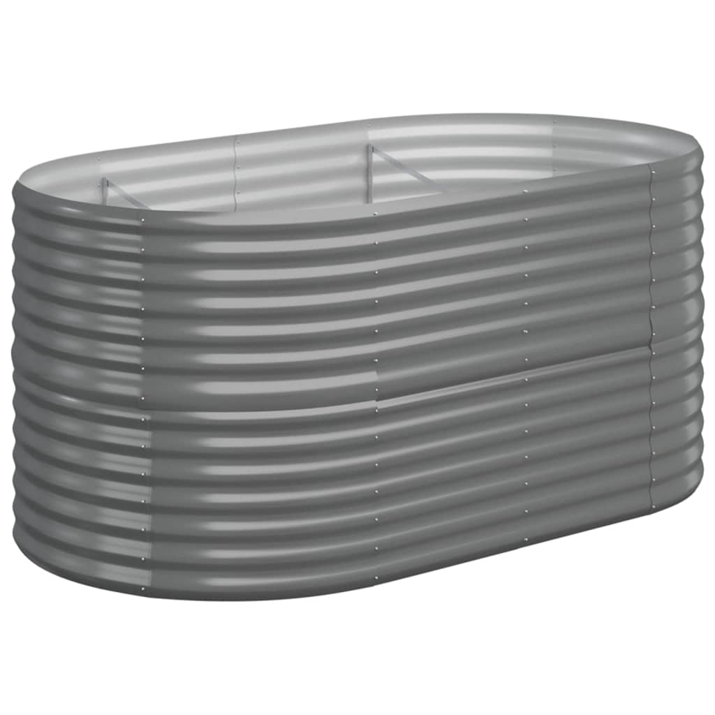 Plantenbak 152X80X68 Cm Gepoedercoat Staal Grijs