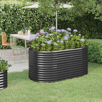 Plantenbak 152X80X68 Cm Gepoedercoat Staal Antracietkleurig