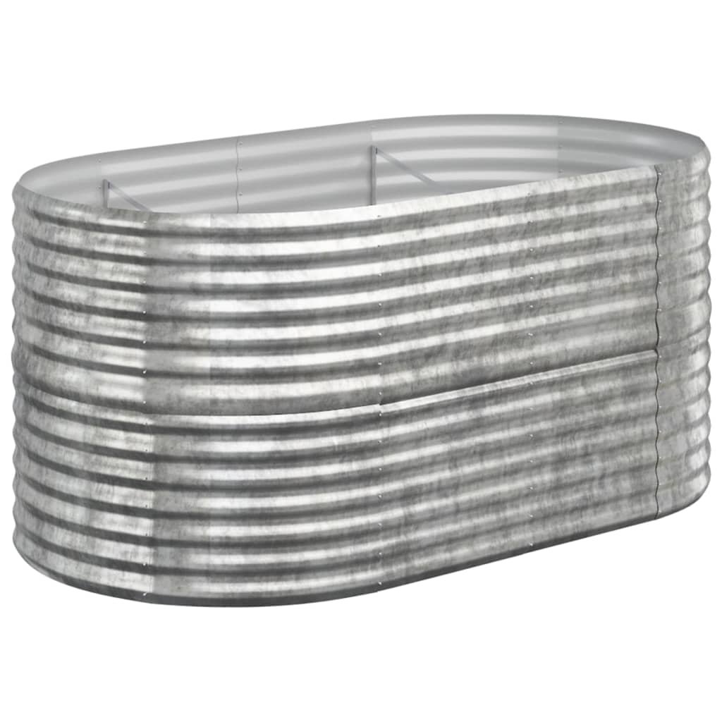 Plantenbak 152X80X68 Cm Gepoedercoat Staal Zilverkleurig
