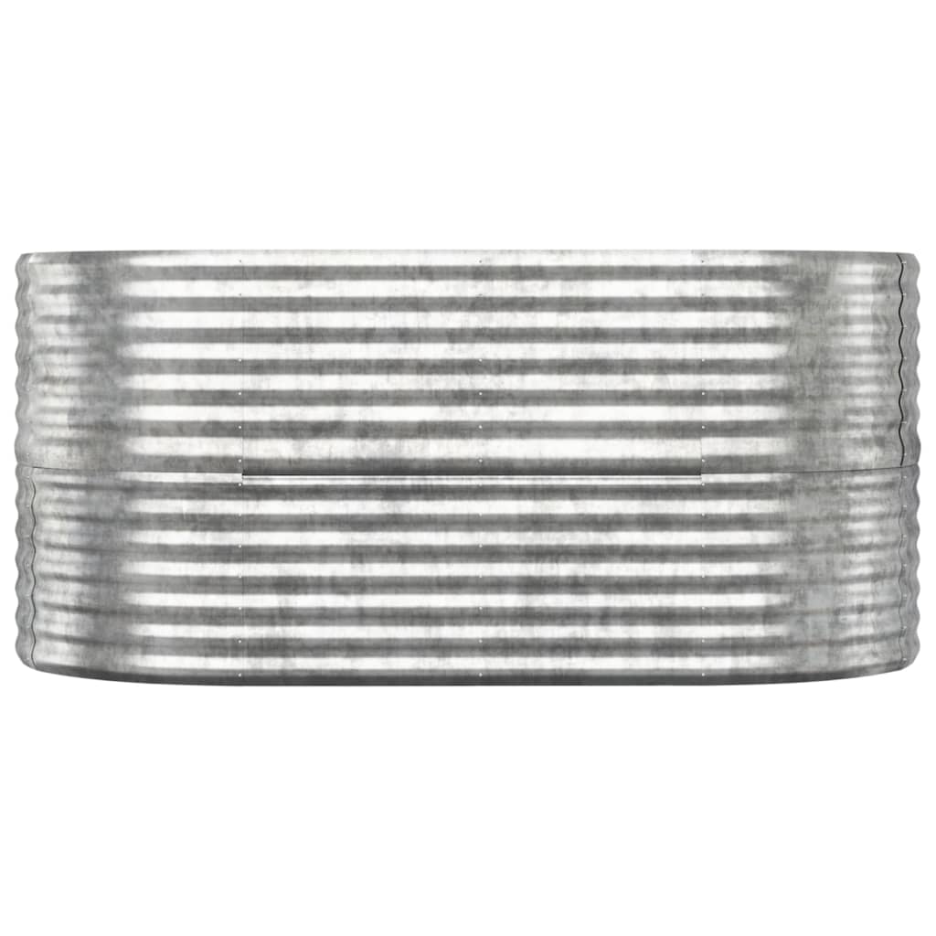 Plantenbak 152X80X68 Cm Gepoedercoat Staal Zilverkleurig