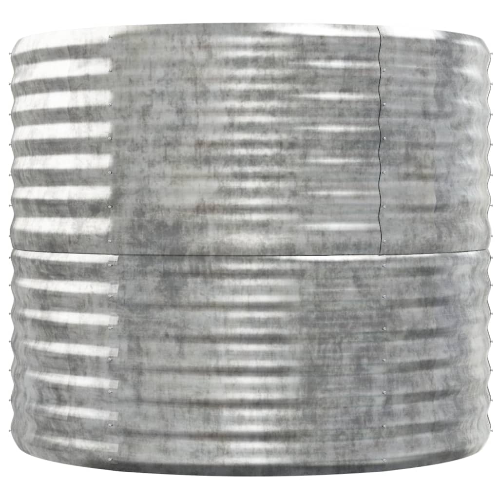 Plantenbak 152X80X68 Cm Gepoedercoat Staal Zilverkleurig