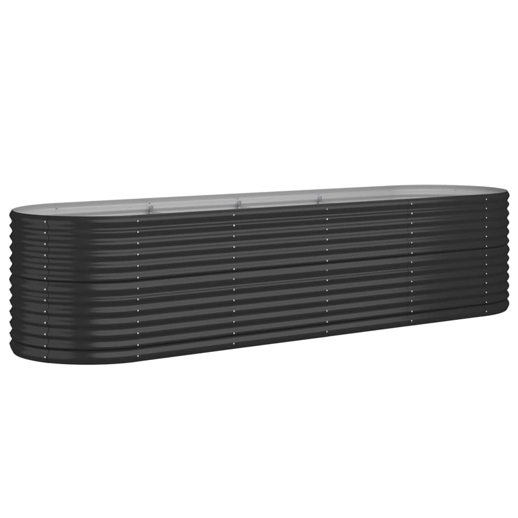 Plantenbak 296X80X68 Cm Gepoedercoat Staal Antracietkleurig