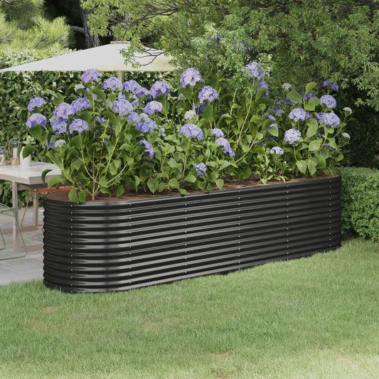 Plantenbak 296X80X68 Cm Gepoedercoat Staal Antracietkleurig