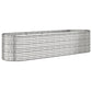 Plantenbak 296X80X68 Cm Gepoedercoat Staal Zilverkleurig