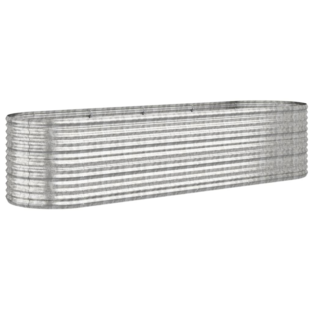 Plantenbak 296X80X68 Cm Gepoedercoat Staal Zilverkleurig