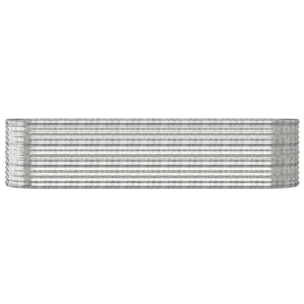 Plantenbak 296X80X68 Cm Gepoedercoat Staal Zilverkleurig