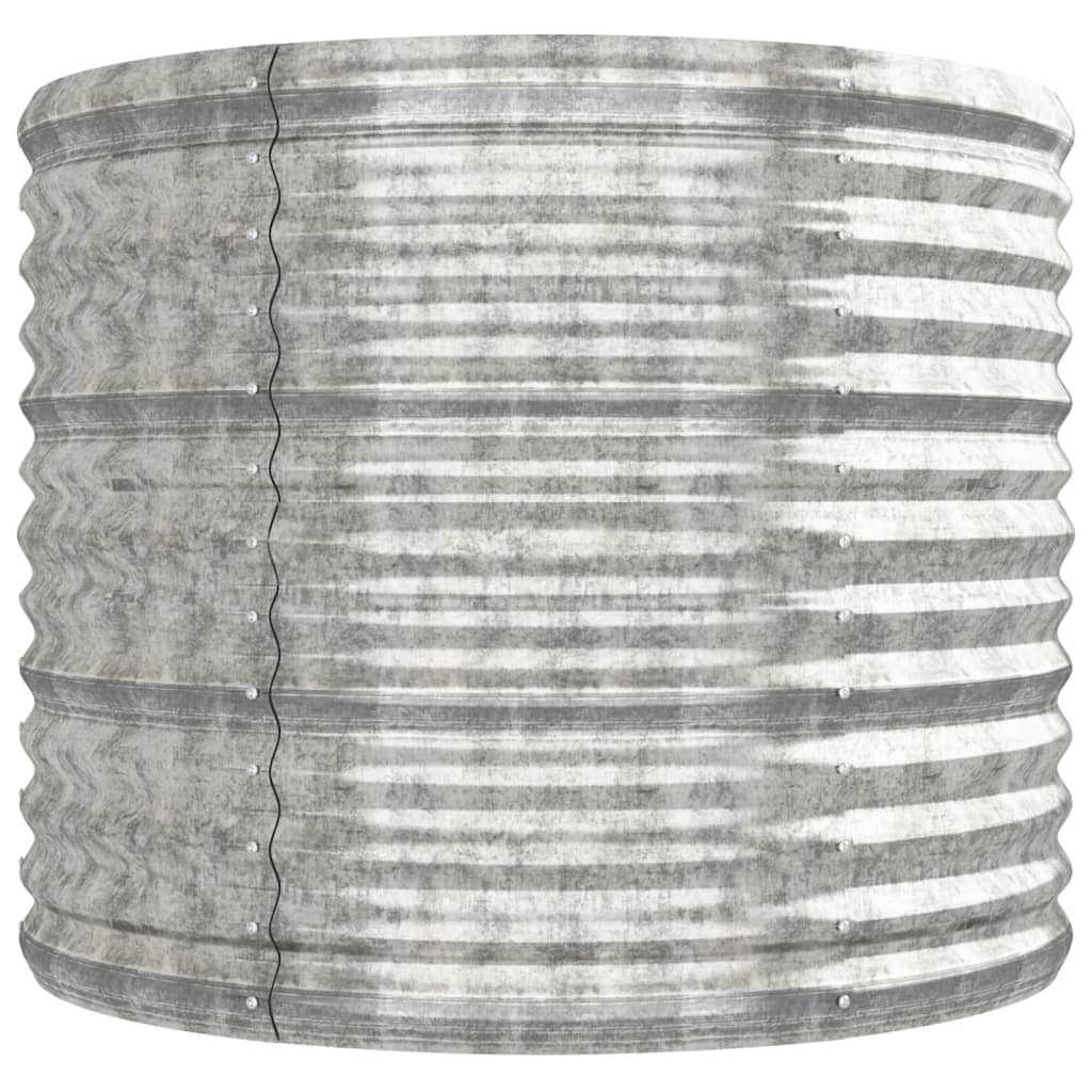 Plantenbak 296X80X68 Cm Gepoedercoat Staal Zilverkleurig