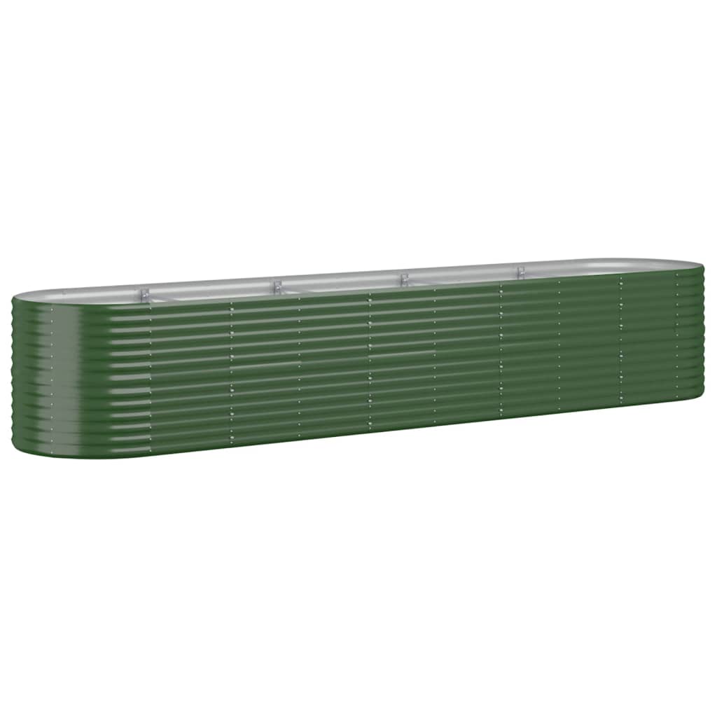 Plantenbak 368X80X68 Cm Gepoedercoat Staal Groen