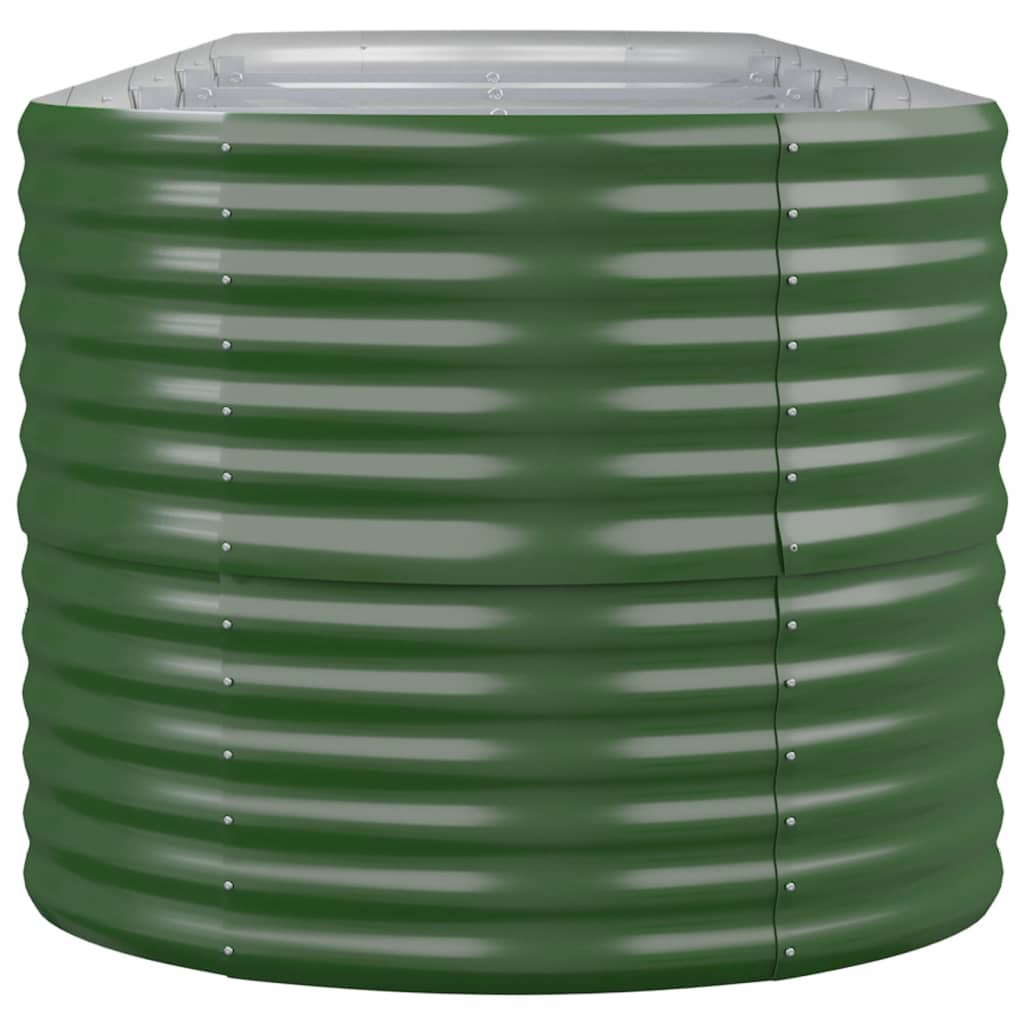 Plantenbak 368X80X68 Cm Gepoedercoat Staal Groen