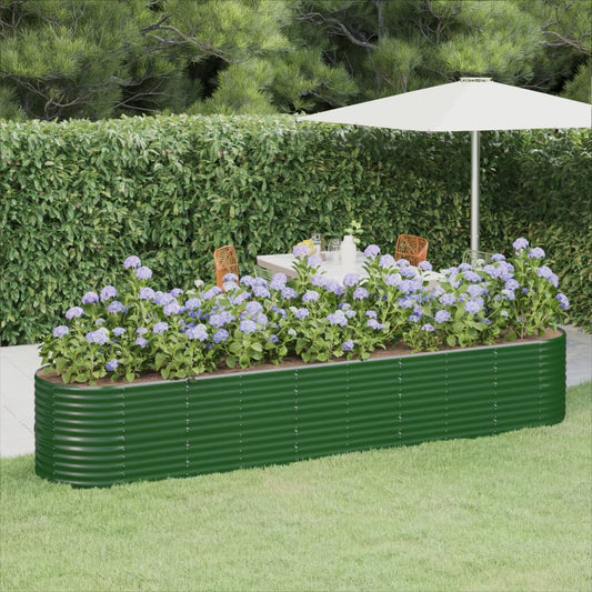 Plantenbak 368X80X68 Cm Gepoedercoat Staal Groen