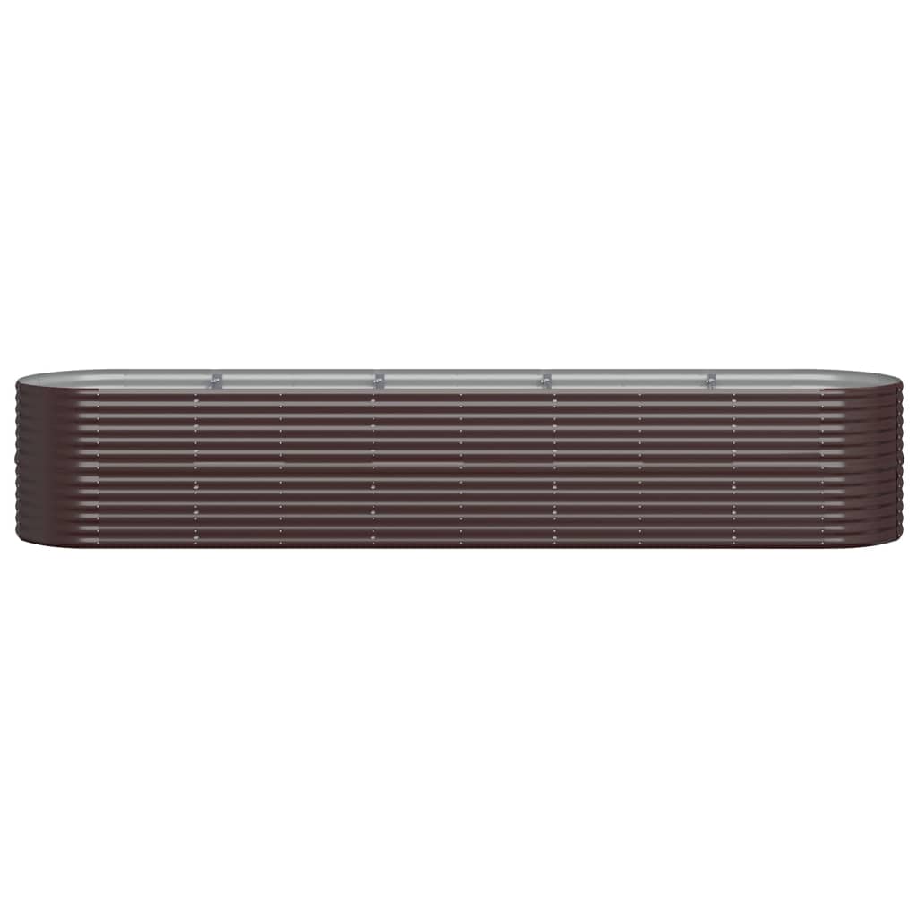 Plantenbak 368X80X68 Cm Gepoedercoat Staal Bruin