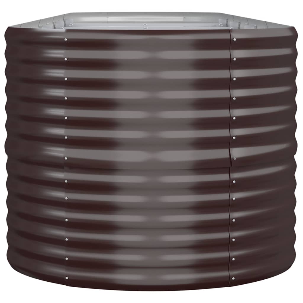 Plantenbak 368X80X68 Cm Gepoedercoat Staal Bruin